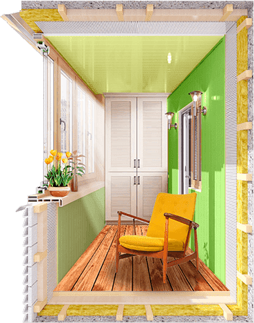 Остекление балконных рам - теплая ПВХ