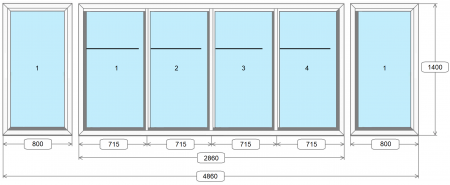 Раздвижные алюминиевые окна на балкон №7