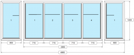 Раздвижные алюминиевые окна на балкон №8