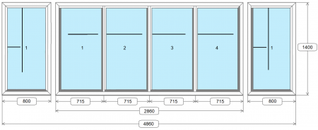 Раздвижные алюминиевые окна на балкон №9