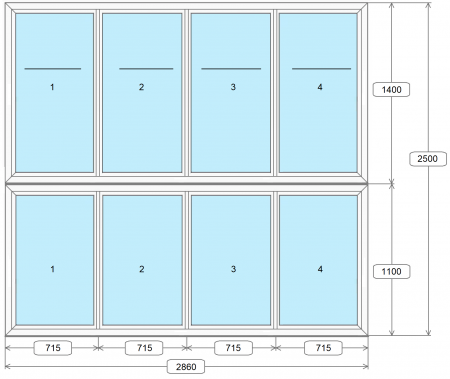 Раздвижные алюминиевые окна на балкон №5