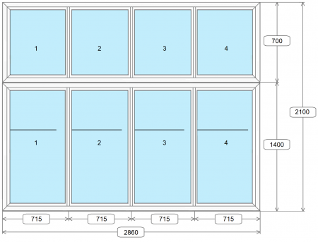 Раздвижные алюминиевые окна на балкон №6