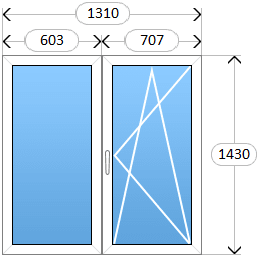 Двустворчатое окно Rehau