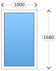 Эскиз изделия стеклопакет 1000х1680