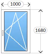 Эскиз изделия стеклопакет 1000х1680