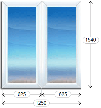 Кашированное глухое окно с импостом